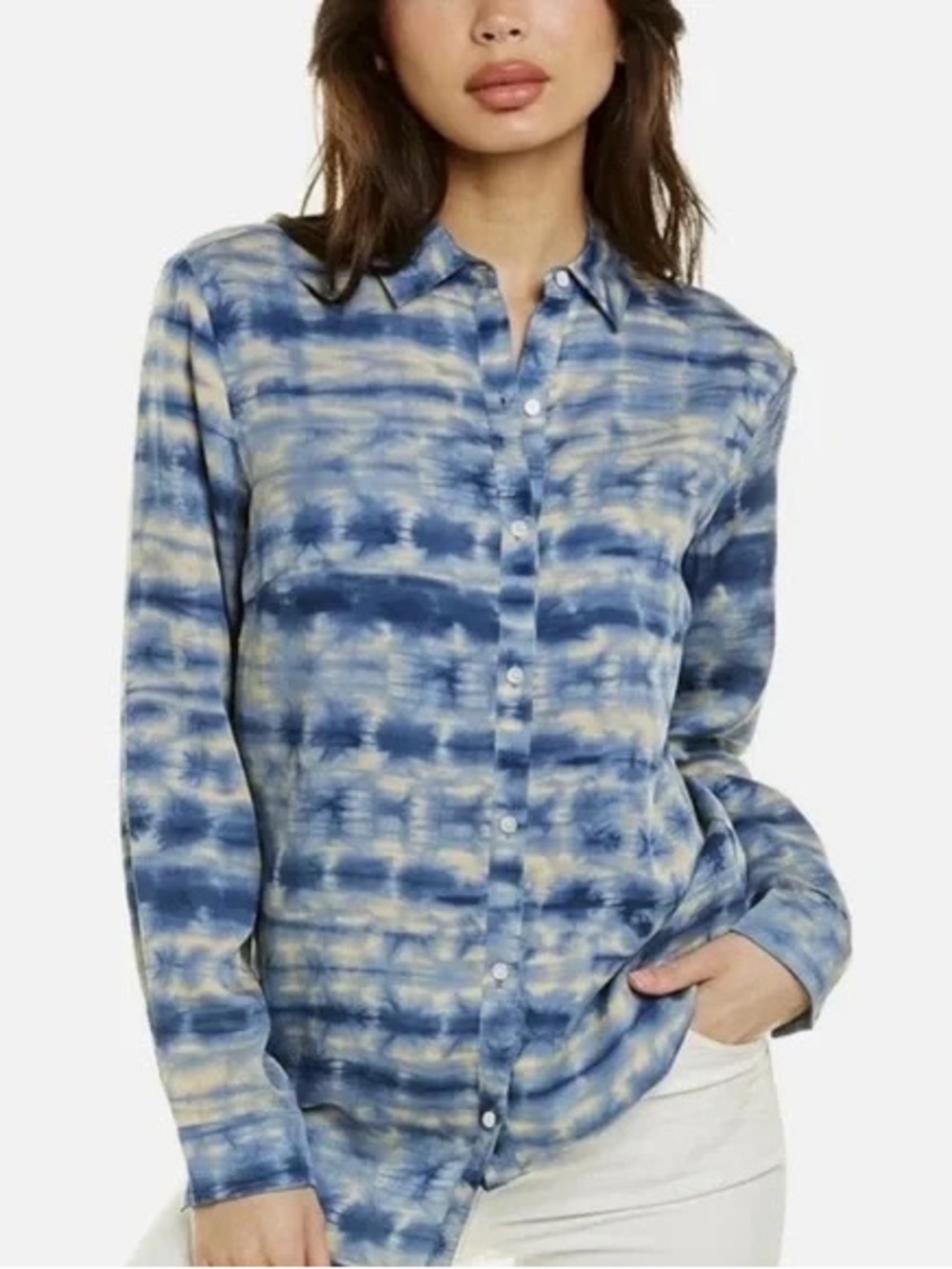 J. McLaughlin Tencel Lois Tie-Dye Button-Up Shirt Ladies Size XS
